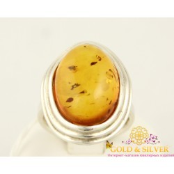 Серебряное кольцо с янтарем 009710к